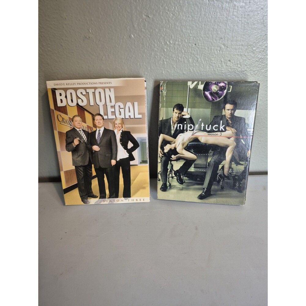 DVD Lot Boston Legal Season 3 + Nip/Tuck Season 3 TV Series Box Set